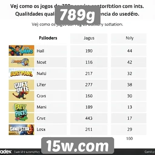 Comparação de jogos disponíveis no 789g com concorrentes